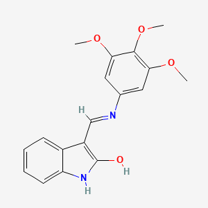 molecular formula C18H18N2O4 B5117691 3-{[(3,4,5-trimethoxyphenyl)amino]methylene}-1,3-dihydro-2H-indol-2-one 