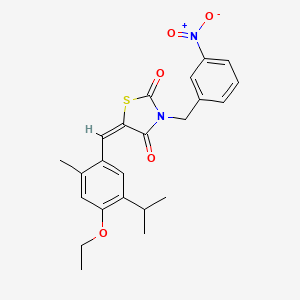 molecular formula C23H24N2O5S B5117692 5-(4-ethoxy-5-isopropyl-2-methylbenzylidene)-3-(3-nitrobenzyl)-1,3-thiazolidine-2,4-dione 