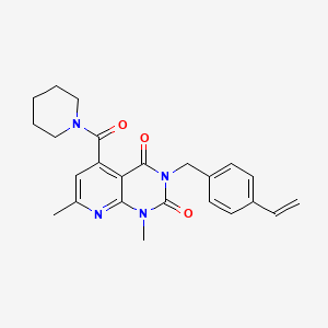 molecular formula C24H26N4O3 B5117704 1,7-dimethyl-5-(1-piperidinylcarbonyl)-3-(4-vinylbenzyl)pyrido[2,3-d]pyrimidine-2,4(1H,3H)-dione 