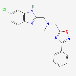 molecular formula C18H16ClN5O B5117716 1-(5-chloro-1H-benzimidazol-2-yl)-N-methyl-N-[(3-phenyl-1,2,4-oxadiazol-5-yl)methyl]methanamine 