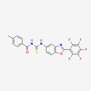 4-methyl-N-({[2-(pentafluorophenyl)-1,3-benzoxazol-5-yl]amino}carbonothioyl)benzamide
