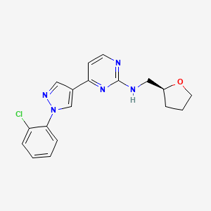 molecular formula C18H18ClN5O B5117735 4-[1-(2-chlorophenyl)-1H-pyrazol-4-yl]-N-[(2S)-tetrahydrofuran-2-ylmethyl]pyrimidin-2-amine 