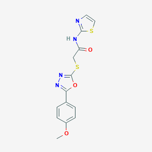 2-{[5-(4-methoxyphenyl)-1,3,4-oxadiazol-2-yl]sulfanyl}-N-(1,3-thiazol-2-yl)acetamide