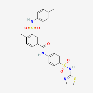 molecular formula C25H24N4O5S3 B5117761 3-{[(2,4-dimethylphenyl)amino]sulfonyl}-4-methyl-N-{4-[(1,3-thiazol-2-ylamino)sulfonyl]phenyl}benzamide 