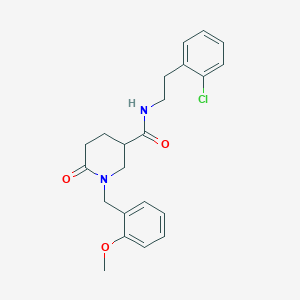 molecular formula C22H25ClN2O3 B5117770 N-[2-(2-chlorophenyl)ethyl]-1-(2-methoxybenzyl)-6-oxo-3-piperidinecarboxamide 