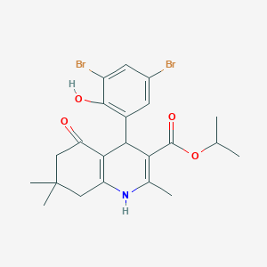 molecular formula C22H25Br2NO4 B5117771 isopropyl 4-(3,5-dibromo-2-hydroxyphenyl)-2,7,7-trimethyl-5-oxo-1,4,5,6,7,8-hexahydro-3-quinolinecarboxylate 