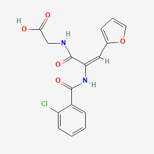 molecular formula C16H13ClN2O5 B5117788 N-[2-[(2-chlorobenzoyl)amino]-3-(2-furyl)acryloyl]glycine 