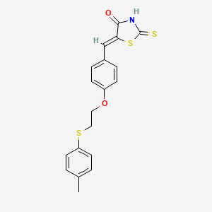 molecular formula C19H17NO2S3 B5117797 5-(4-{2-[(4-methylphenyl)thio]ethoxy}benzylidene)-2-thioxo-1,3-thiazolidin-4-one 