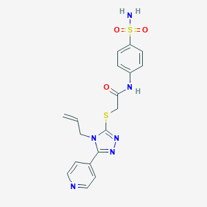 molecular formula C18H18N6O3S2 B511781 2-{[4-allyl-5-(4-pyridinyl)-4H-1,2,4-triazol-3-yl]sulfanyl}-N-[4-(aminosulfonyl)phenyl]acetamide CAS No. 501106-03-2