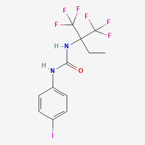 molecular formula C12H11F6IN2O B5117818 N-[1,1-bis(trifluoromethyl)propyl]-N'-(4-iodophenyl)urea 