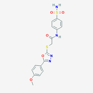 2-((5-(4-methoxyphenyl)-1,3,4-oxadiazol-2-yl)thio)-N-(4-sulfamoylphenyl)acetamide