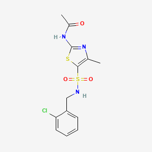 molecular formula C13H14ClN3O3S2 B5117846 N-(5-{[(2-chlorobenzyl)amino]sulfonyl}-4-methyl-1,3-thiazol-2-yl)acetamide 