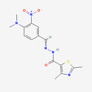 molecular formula C15H17N5O3S B5117871 N'-[4-(dimethylamino)-3-nitrobenzylidene]-2,4-dimethyl-1,3-thiazole-5-carbohydrazide 