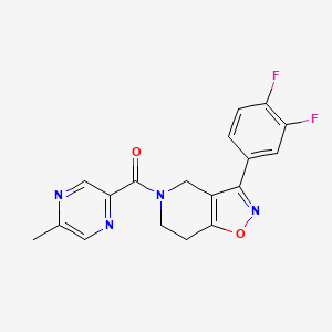 molecular formula C18H14F2N4O2 B5117884 3-(3,4-difluorophenyl)-5-[(5-methyl-2-pyrazinyl)carbonyl]-4,5,6,7-tetrahydroisoxazolo[4,5-c]pyridine 