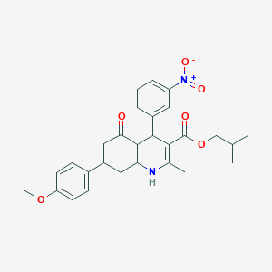 molecular formula C28H30N2O6 B5117915 isobutyl 7-(4-methoxyphenyl)-2-methyl-4-(3-nitrophenyl)-5-oxo-1,4,5,6,7,8-hexahydro-3-quinolinecarboxylate 