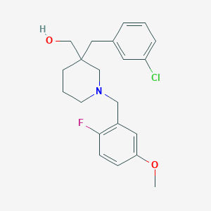 molecular formula C21H25ClFNO2 B5117981 [3-(3-chlorobenzyl)-1-(2-fluoro-5-methoxybenzyl)-3-piperidinyl]methanol 