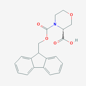 molecular formula C20H19NO5 B051180 4-Fmoc-3(R)-morpholinecarboxylic acid CAS No. 942153-03-9