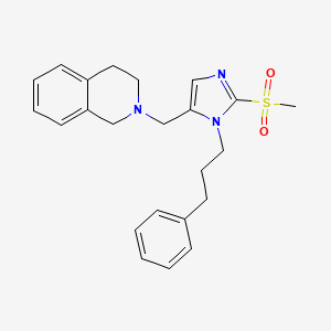 molecular formula C23H27N3O2S B5118008 2-{[2-(methylsulfonyl)-1-(3-phenylpropyl)-1H-imidazol-5-yl]methyl}-1,2,3,4-tetrahydroisoquinoline 
