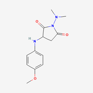 molecular formula C13H17N3O3 B5118021 1-(dimethylamino)-3-[(4-methoxyphenyl)amino]-2,5-pyrrolidinedione 