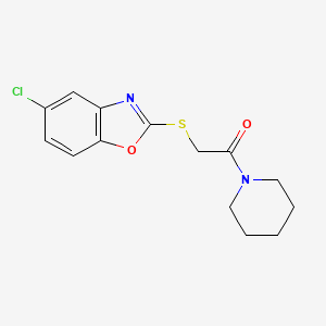 molecular formula C14H15ClN2O2S B5118027 5-chloro-2-{[2-oxo-2-(1-piperidinyl)ethyl]thio}-1,3-benzoxazole 