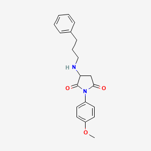 molecular formula C20H22N2O3 B5118035 1-(4-methoxyphenyl)-3-[(3-phenylpropyl)amino]-2,5-pyrrolidinedione 