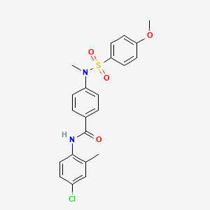 molecular formula C22H21ClN2O4S B5118054 N-(4-chloro-2-methylphenyl)-4-[[(4-methoxyphenyl)sulfonyl](methyl)amino]benzamide 
