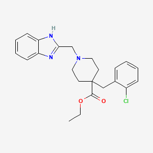 molecular formula C23H26ClN3O2 B5118060 ethyl 1-(1H-benzimidazol-2-ylmethyl)-4-(2-chlorobenzyl)-4-piperidinecarboxylate 