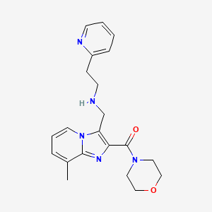 molecular formula C21H25N5O2 B5118074 N-{[8-methyl-2-(4-morpholinylcarbonyl)imidazo[1,2-a]pyridin-3-yl]methyl}-2-(2-pyridinyl)ethanamine 