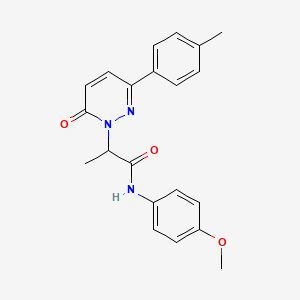 molecular formula C21H21N3O3 B5118078 N-(4-methoxyphenyl)-2-[3-(4-methylphenyl)-6-oxo-1(6H)-pyridazinyl]propanamide 
