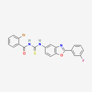 molecular formula C21H13BrFN3O2S B5118122 2-bromo-N-({[2-(3-fluorophenyl)-1,3-benzoxazol-5-yl]amino}carbonothioyl)benzamide 