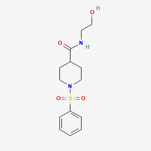 molecular formula C14H20N2O4S B5118138 N-(2-hydroxyethyl)-1-(phenylsulfonyl)-4-piperidinecarboxamide 