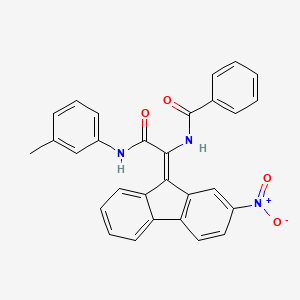 N-[2-[(3-methylphenyl)amino]-1-(2-nitro-9H-fluoren-9-ylidene)-2-oxoethyl]benzamide
