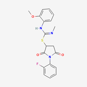 1-(2-fluorophenyl)-2,5-dioxo-3-pyrrolidinyl N'-(2-methoxyphenyl)-N-methylimidothiocarbamate