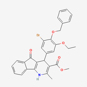molecular formula C30H26BrNO5 B5118175 methyl 4-[4-(benzyloxy)-3-bromo-5-ethoxyphenyl]-2-methyl-5-oxo-4,5-dihydro-1H-indeno[1,2-b]pyridine-3-carboxylate 