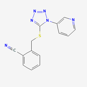 2-({[1-(3-pyridinyl)-1H-tetrazol-5-yl]thio}methyl)benzonitrile