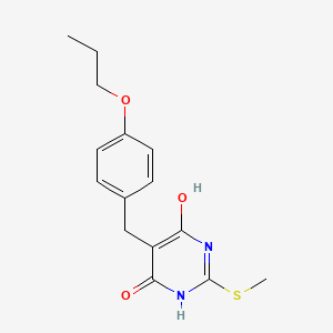 molecular formula C15H18N2O3S B5118219 2-(methylthio)-5-(4-propoxybenzyl)-4,6-pyrimidinediol 