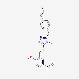 molecular formula C22H25N3O3S B5118231 1-[3-({[5-(4-ethoxybenzyl)-4-methyl-4H-1,2,4-triazol-3-yl]thio}methyl)-4-methoxyphenyl]ethanone 