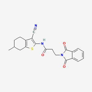 molecular formula C21H19N3O3S B5118240 N-(3-cyano-6-methyl-4,5,6,7-tetrahydro-1-benzothien-2-yl)-3-(1,3-dioxo-1,3-dihydro-2H-isoindol-2-yl)propanamide 
