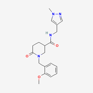 molecular formula C19H24N4O3 B5118253 1-(2-methoxybenzyl)-N-[(1-methyl-1H-pyrazol-4-yl)methyl]-6-oxo-3-piperidinecarboxamide 