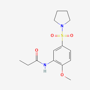N-[2-methoxy-5-(1-pyrrolidinylsulfonyl)phenyl]propanamide