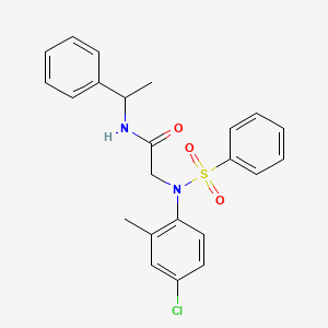 molecular formula C23H23ClN2O3S B5118265 N~2~-(4-chloro-2-methylphenyl)-N~1~-(1-phenylethyl)-N~2~-(phenylsulfonyl)glycinamide 