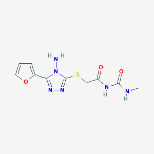 molecular formula C10H12N6O3S B511828 1-(2-{[4-amino-5-(furan-2-yl)-4H-1,2,4-triazol-3-yl]sulfanyl}acetyl)-3-methylurea CAS No. 930915-74-5