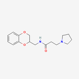 molecular formula C16H22N2O3 B5118281 N-(2,3-dihydro-1,4-benzodioxin-2-ylmethyl)-3-(1-pyrrolidinyl)propanamide 