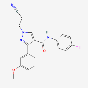 molecular formula C20H17IN4O2 B5118302 1-(2-cyanoethyl)-N-(4-iodophenyl)-3-(3-methoxyphenyl)-1H-pyrazole-4-carboxamide 