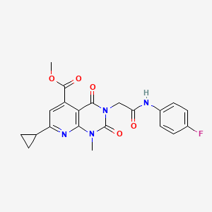 molecular formula C21H19FN4O5 B5118318 methyl 7-cyclopropyl-3-{2-[(4-fluorophenyl)amino]-2-oxoethyl}-1-methyl-2,4-dioxo-1,2,3,4-tetrahydropyrido[2,3-d]pyrimidine-5-carboxylate 