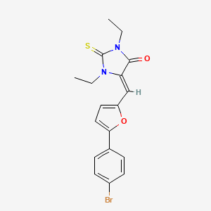 molecular formula C18H17BrN2O2S B5118329 5-{[5-(4-bromophenyl)-2-furyl]methylene}-1,3-diethyl-2-thioxo-4-imidazolidinone 