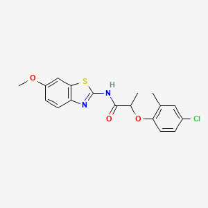 molecular formula C18H17ClN2O3S B5118338 2-(4-chloro-2-methylphenoxy)-N-(6-methoxy-1,3-benzothiazol-2-yl)propanamide 