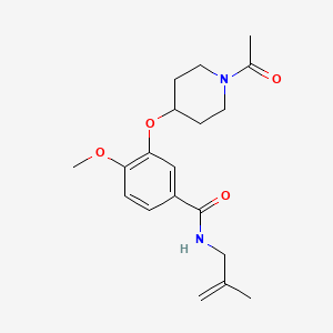 molecular formula C19H26N2O4 B5118402 3-[(1-acetyl-4-piperidinyl)oxy]-4-methoxy-N-(2-methyl-2-propen-1-yl)benzamide 