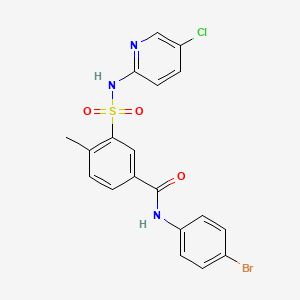 molecular formula C19H15BrClN3O3S B5118403 N-(4-bromophenyl)-3-{[(5-chloro-2-pyridinyl)amino]sulfonyl}-4-methylbenzamide 