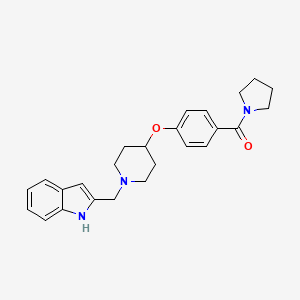 molecular formula C25H29N3O2 B5118417 2-({4-[4-(1-pyrrolidinylcarbonyl)phenoxy]-1-piperidinyl}methyl)-1H-indole 